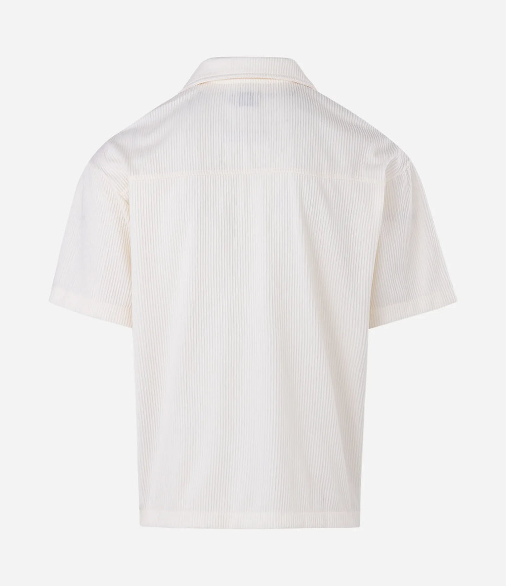 Textured Bowling Collar Shirt – Off White